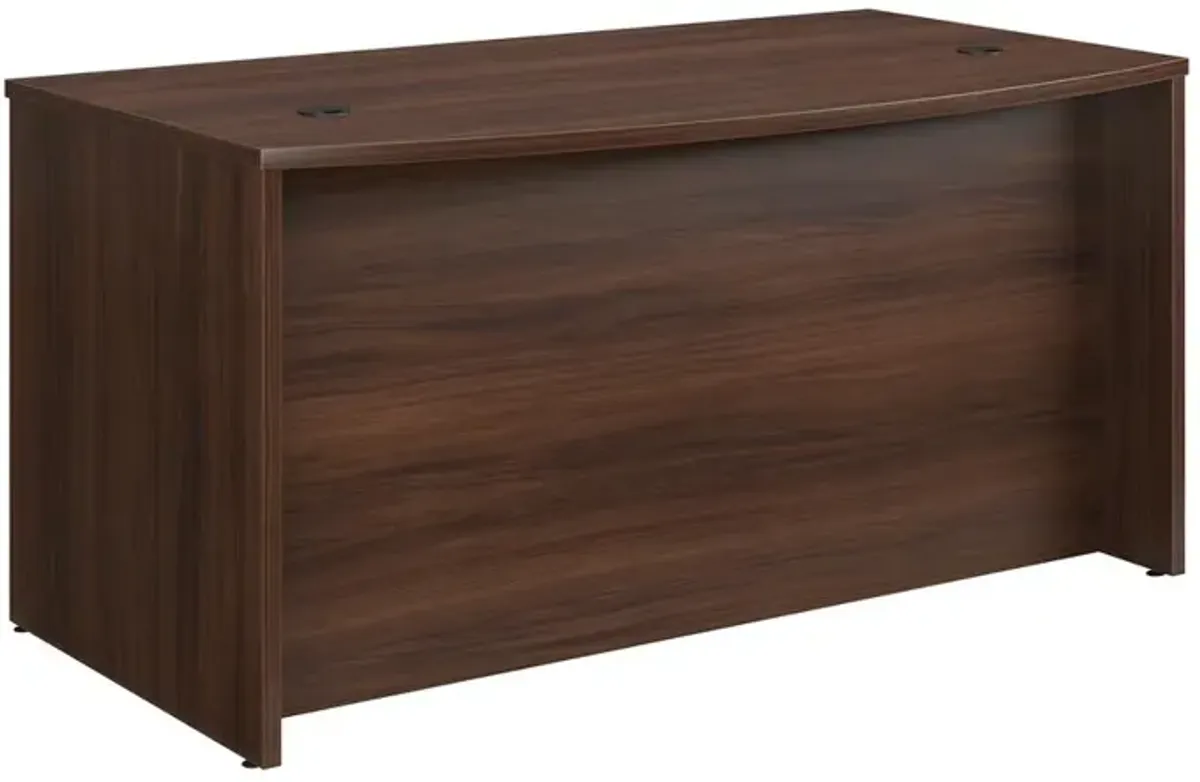 Sauder Affirm 60 Bow Front Desk Shell  Noble Elm