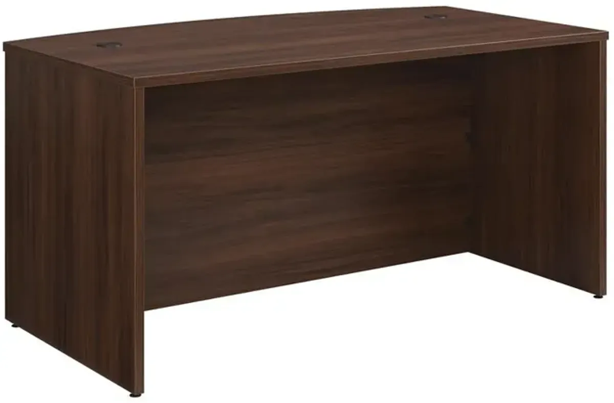 Sauder Affirm 60 Bow Front Desk Shell  Noble Elm