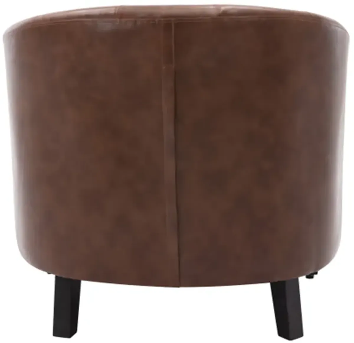 PU Leather Tufted Barrel ChairTub Chair for Living Room Bedroom Club Chairs