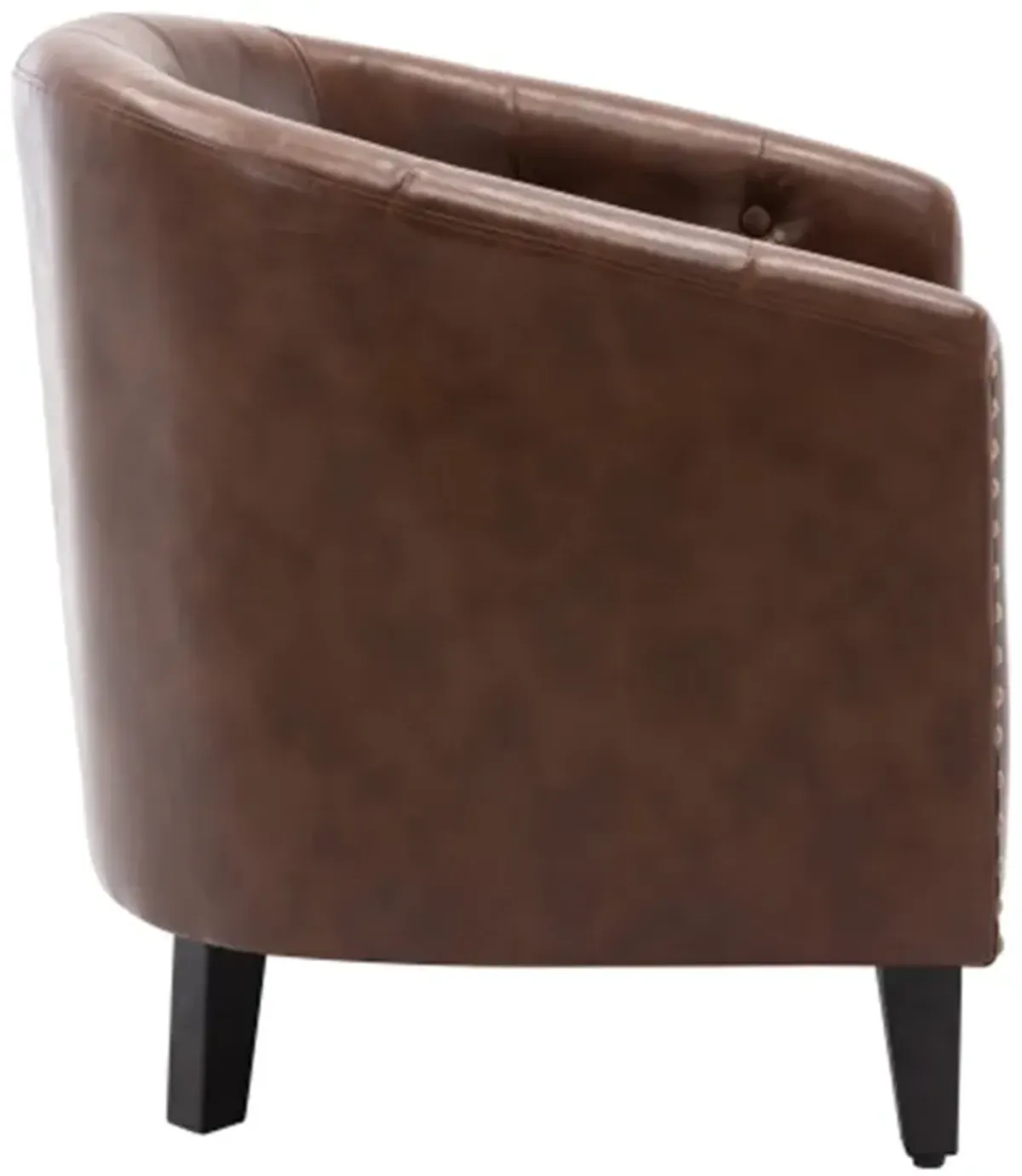 PU Leather Tufted Barrel ChairTub Chair for Living Room Bedroom Club Chairs