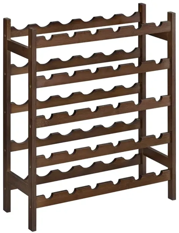 BreeBe Walnut 5-Tier Wine Rack