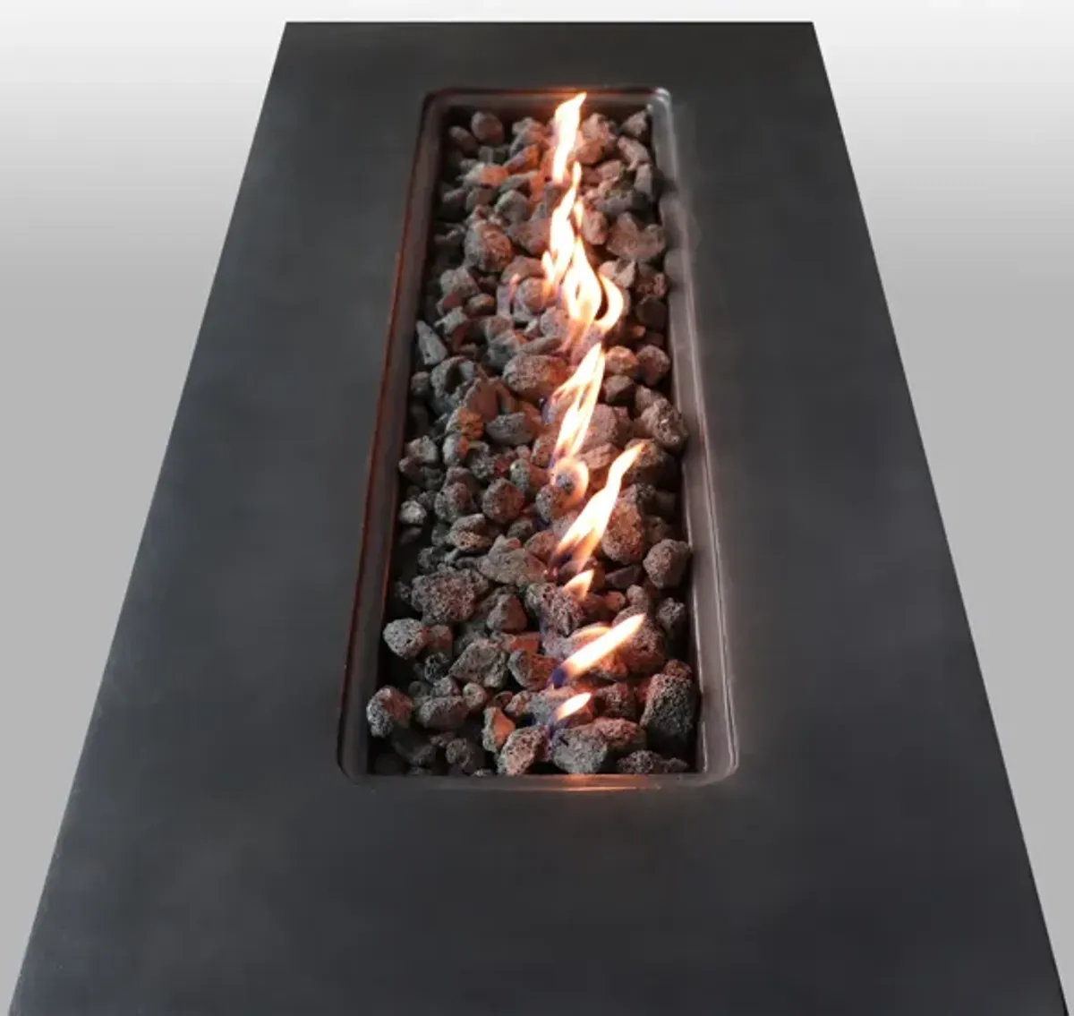 Living Source International 24'' x Rectangle Fire Pit Table with Hidden Fuel Tank Charcoal