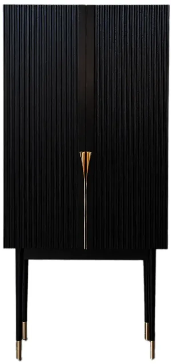 PERFIDIA_01 Bar Cabinet in Solid Wood and Casted Bronze Details by ANDEAN