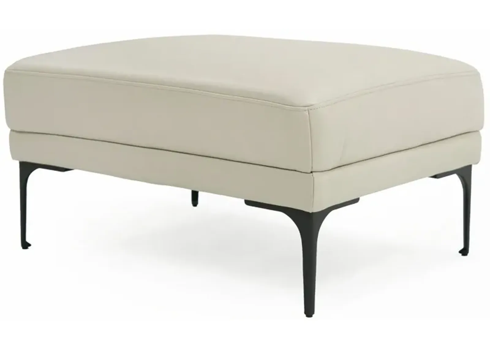 Salk 30 Inch Ottoman, Rectangular Cushioned Seat, Light Gray Upholstery - Benzara