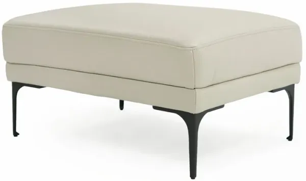 Salk 30 Inch Ottoman, Rectangular Cushioned Seat, Light Gray Upholstery - Benzara