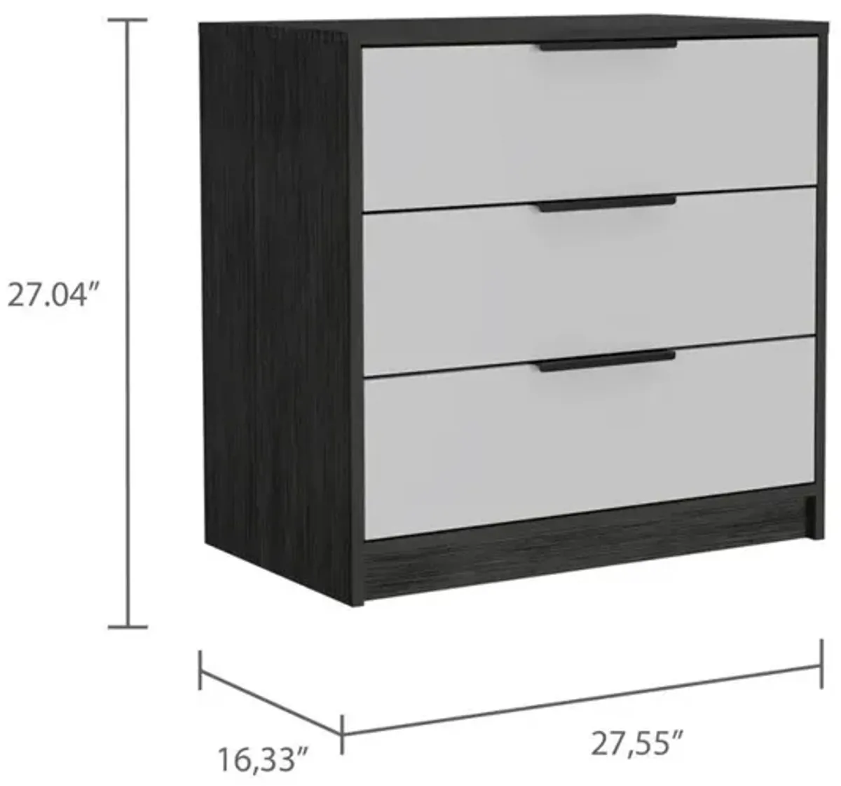 Egeo 3 Drawer Dresser Grey Oak