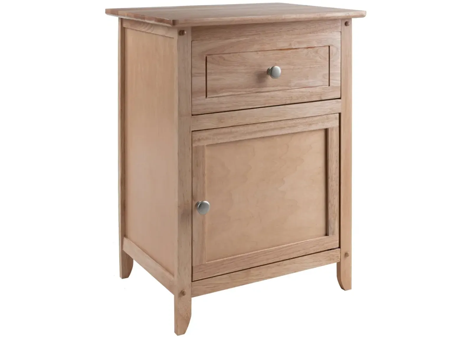 Casafoyer Versatile Wood End Table with Satin Nickel Knobs, Natural Finish