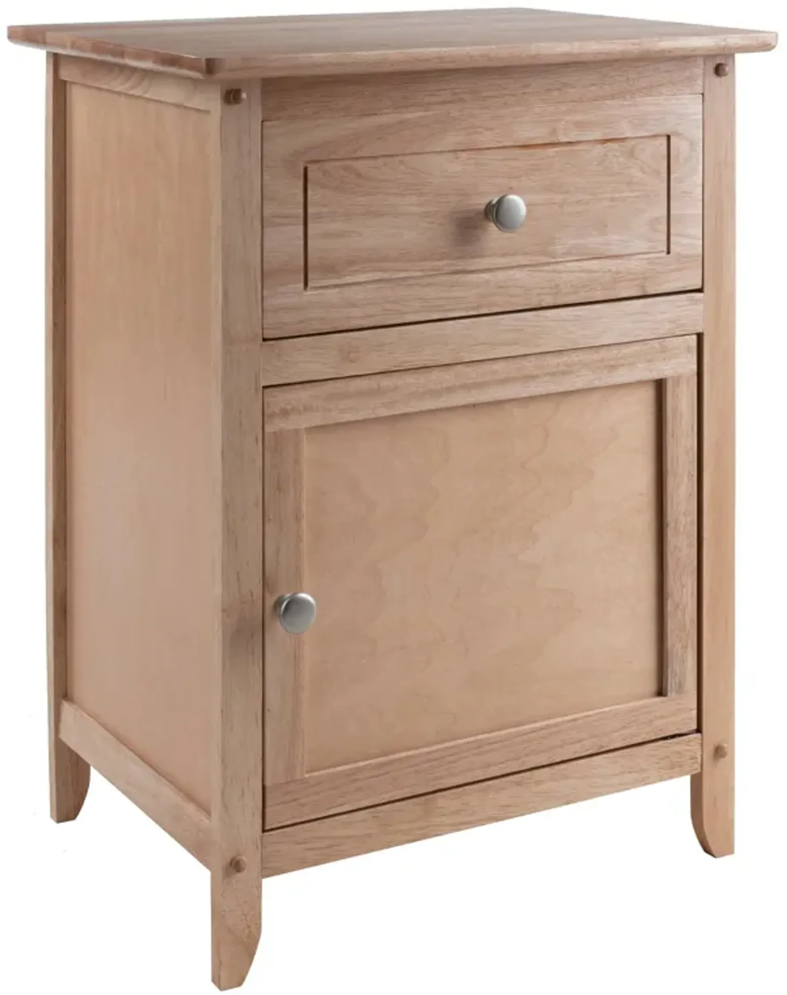 Casafoyer Versatile Wood End Table with Satin Nickel Knobs, Natural Finish