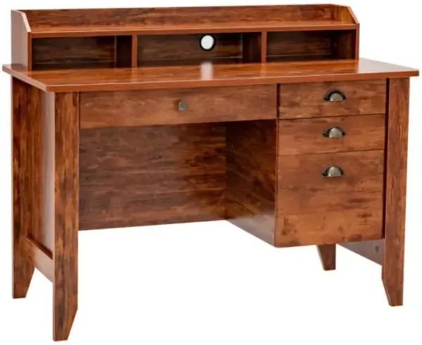 Hivvago Vintage Computer Desk with Storage Shelves and 4 Drawers