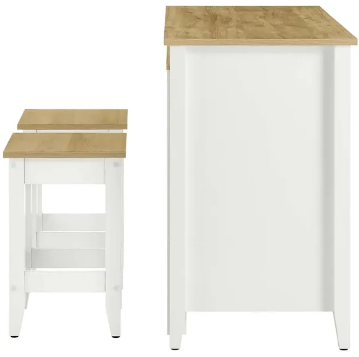 Garland 3-Piece Kitchen Island and Stool Set