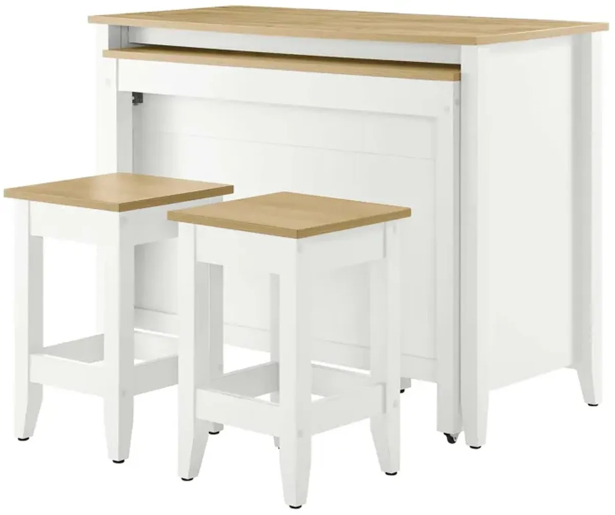 Garland 3-Piece Kitchen Island and Stool Set