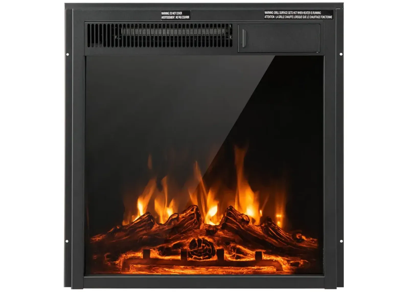 Electric Fireplace Insert with 7-Level Adjustable Flame Brightness