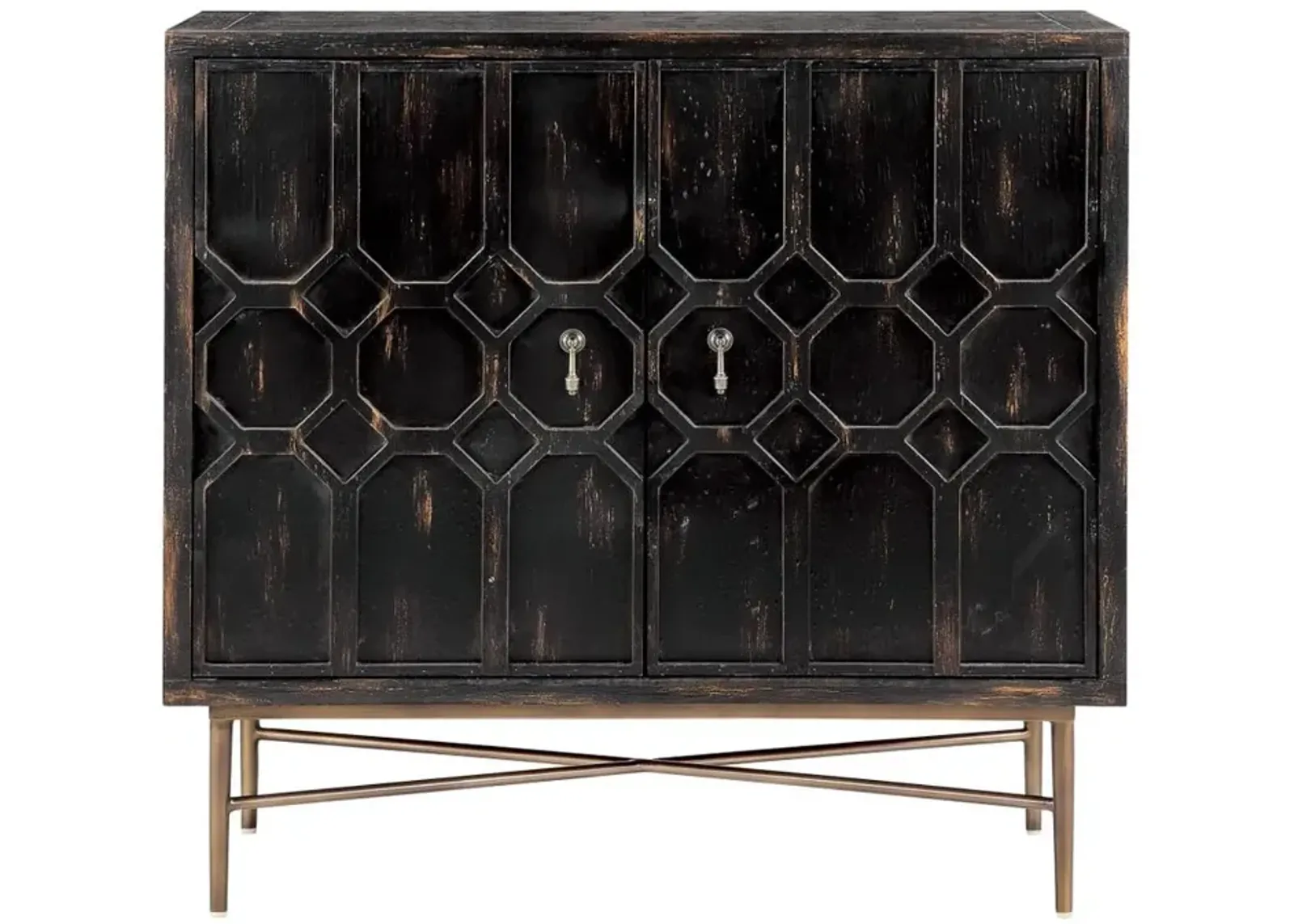 Belen Kox Distressed Black 2-Door Accent Cabinet, Belen Kox