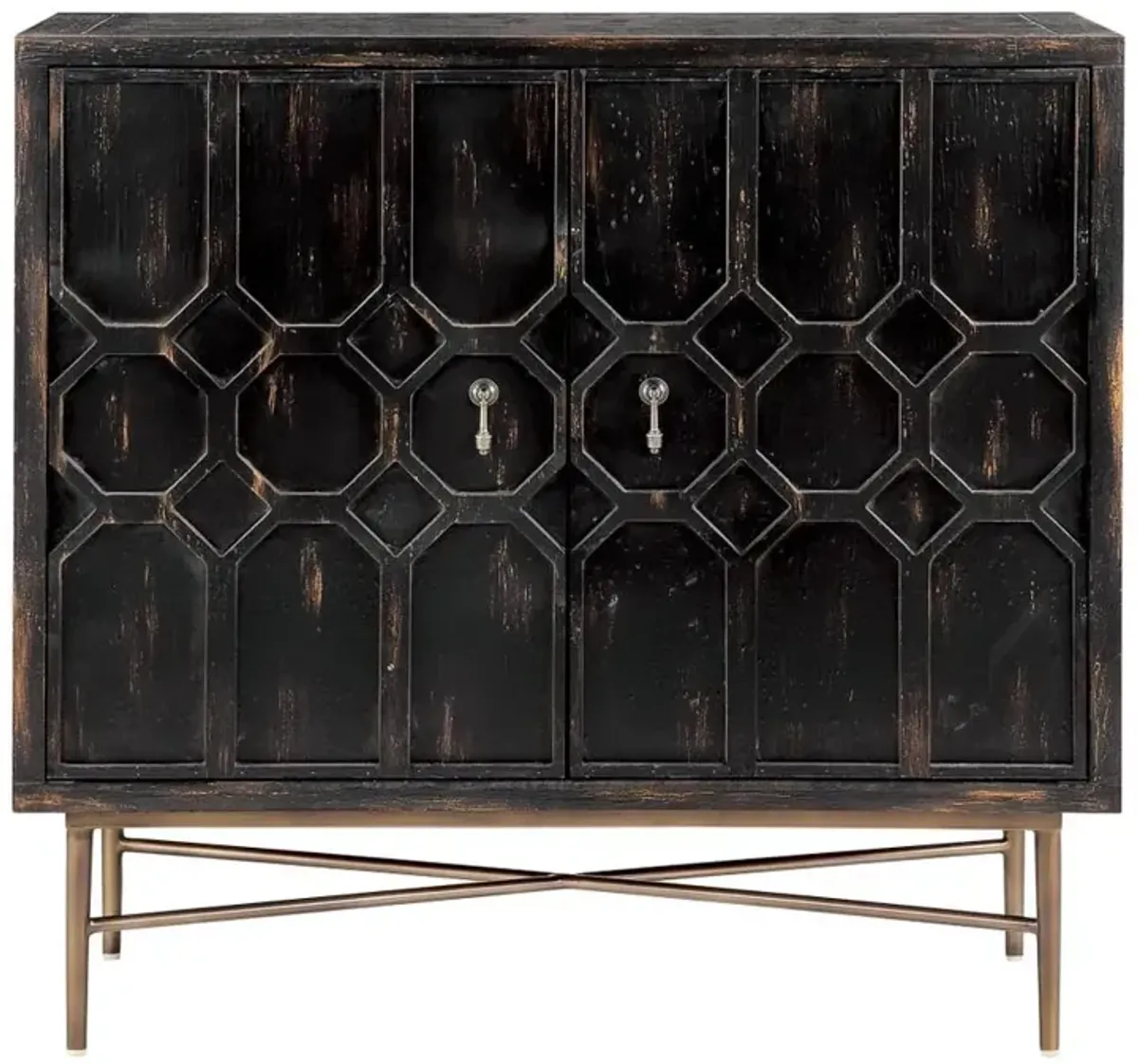 Belen Kox Distressed Black 2-Door Accent Cabinet, Belen Kox