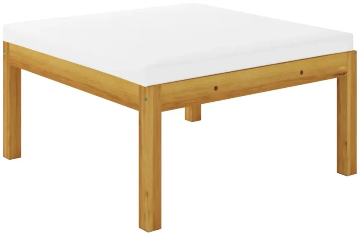 vidaXL Patio Footstool with Cushion Solid Acacia Wood