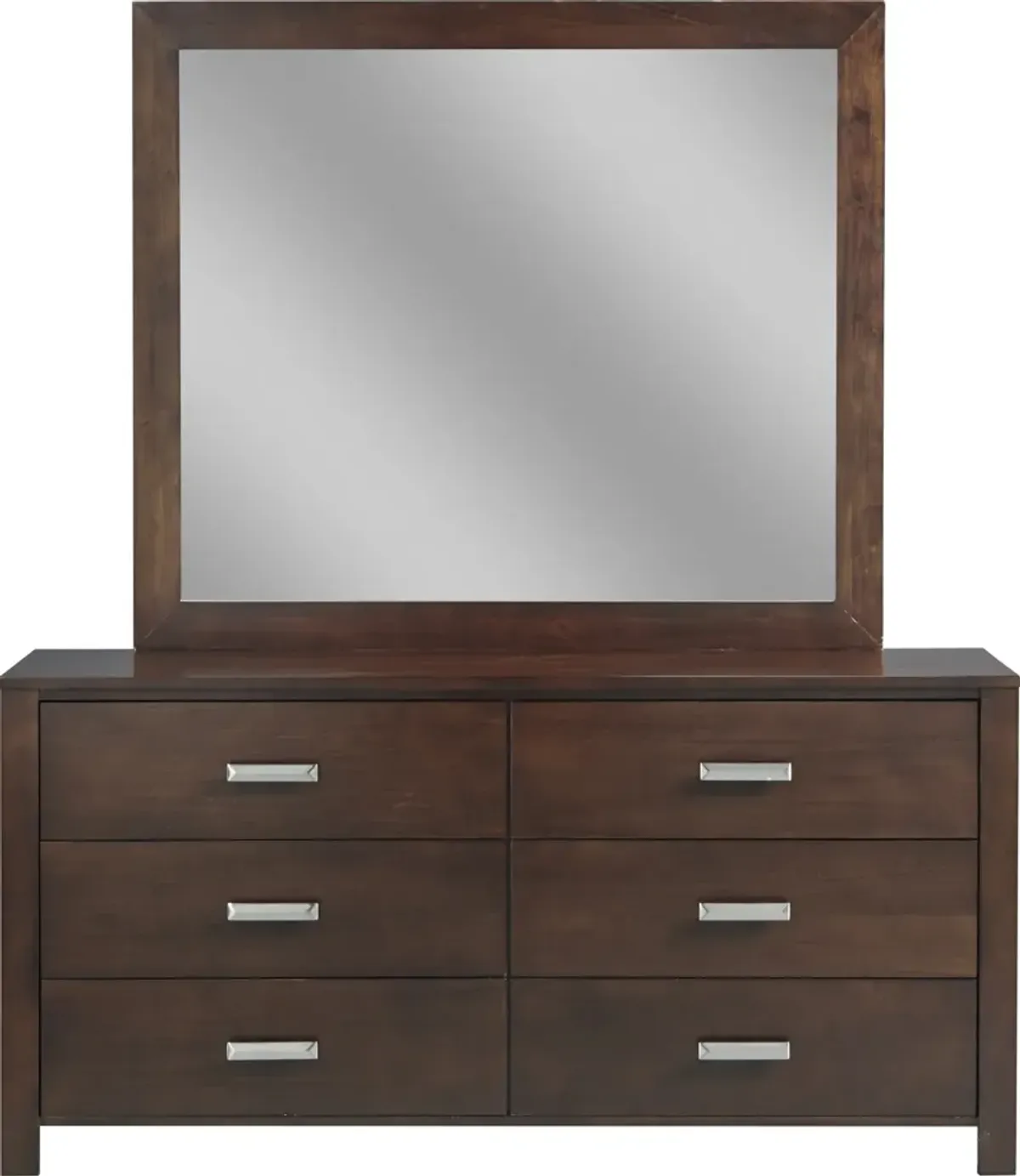 Riva Six Drawer Dresser in Chocolate Brown