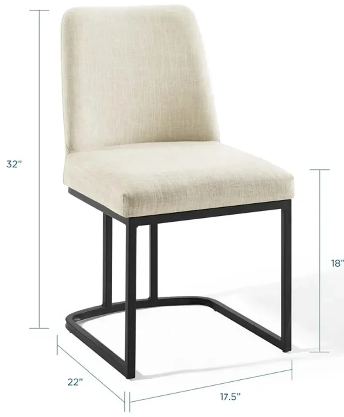 Amplify Sled Base Upholstered Fabric Dining Side Chair-Benzara