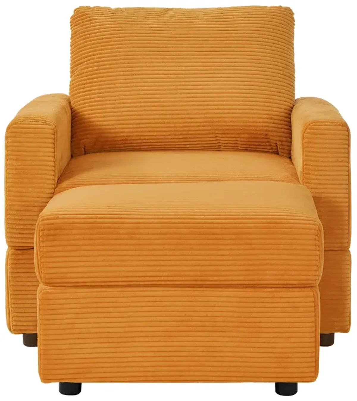 Merax Classic Corduroy Upholstered Accent Chair with Ottoman