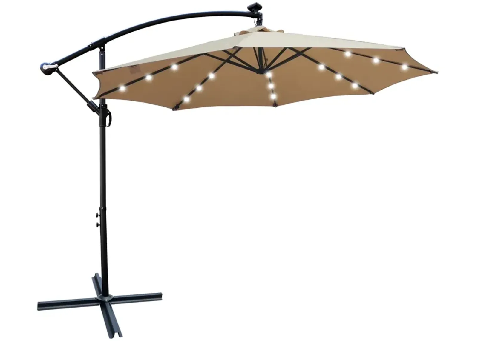 10FT Solar-Powered LED Outdoor Patio Umbrella - Waterproof & Lighted