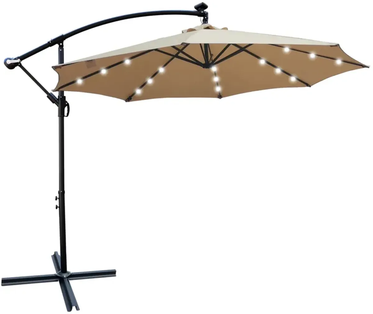 10FT Solar-Powered LED Outdoor Patio Umbrella - Waterproof & Lighted