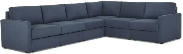 Flex Denim 6-Seat Sectional with Narrow Arm