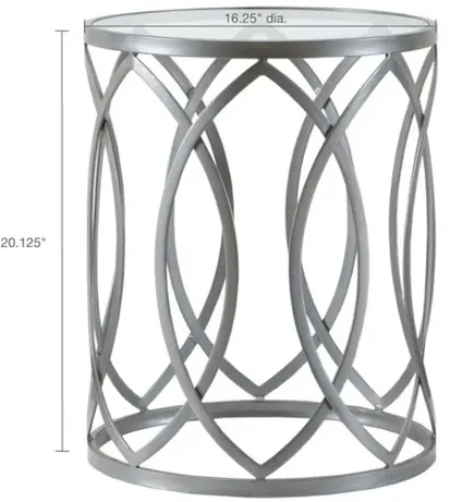 Belen Kox Modern Metal Eyelet Accent Table, Belen Kox