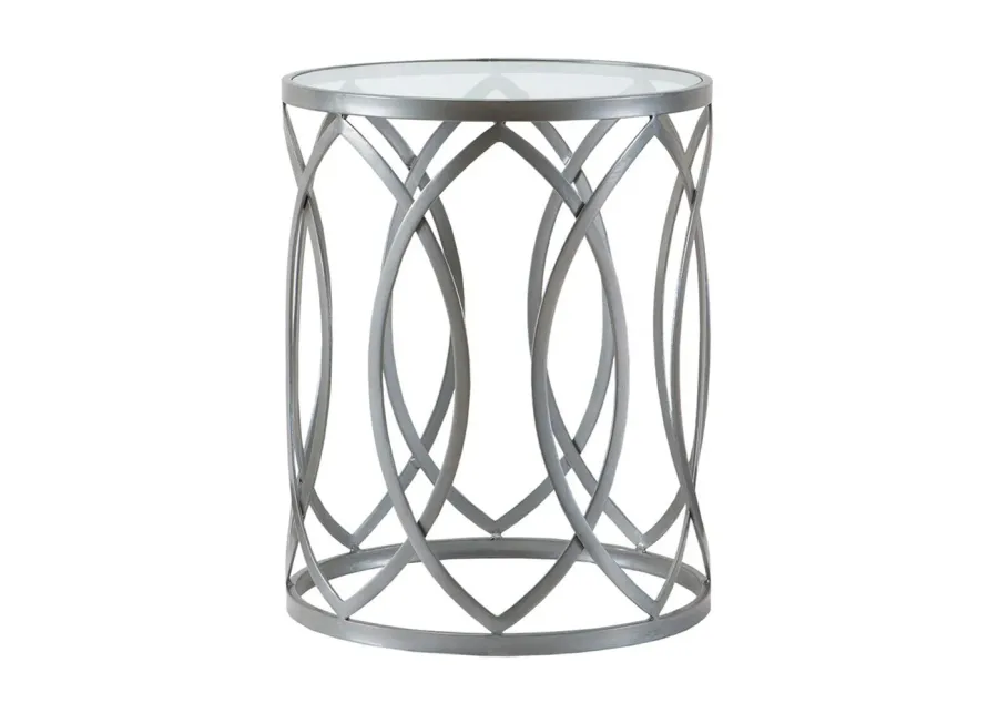 Belen Kox Modern Metal Eyelet Accent Table, Belen Kox