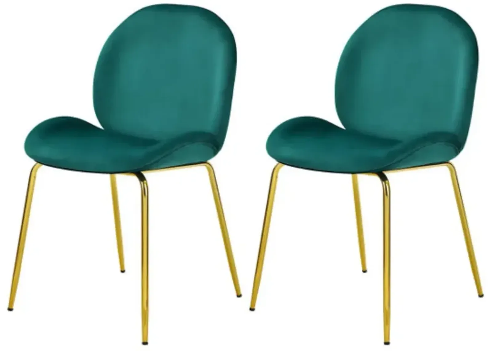 Set of 2 Velvet Accent Chairs with Gold Metal Legs