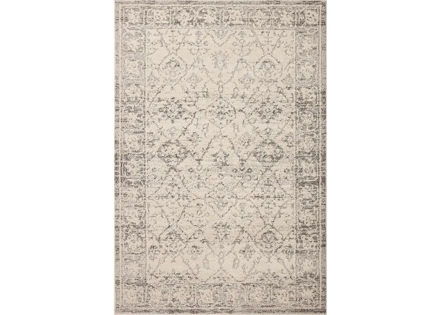 Gigi Ivory/Stone 2'7" x 4' Accent Rug by Magnolia Home by Joanna Gaines x Loloi