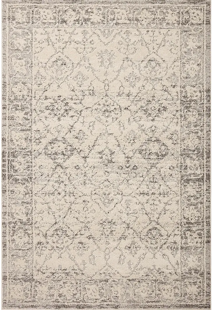 Gigi Ivory/Stone 2'7" x 4' Accent Rug by Magnolia Home by Joanna Gaines x Loloi