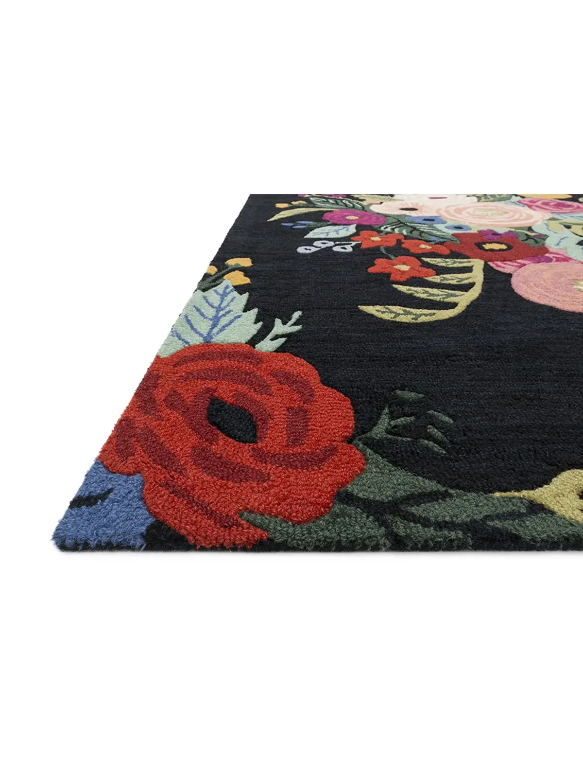 Les Fleurs LES03 Black/Multi 7'9" x 9'9" Rug