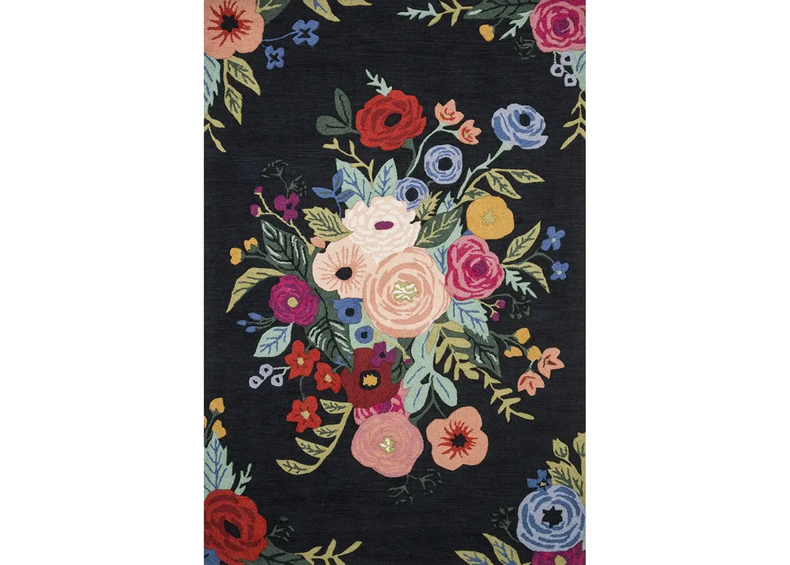 Les Fleurs LES03 Black/Multi 7'9" x 9'9" Rug