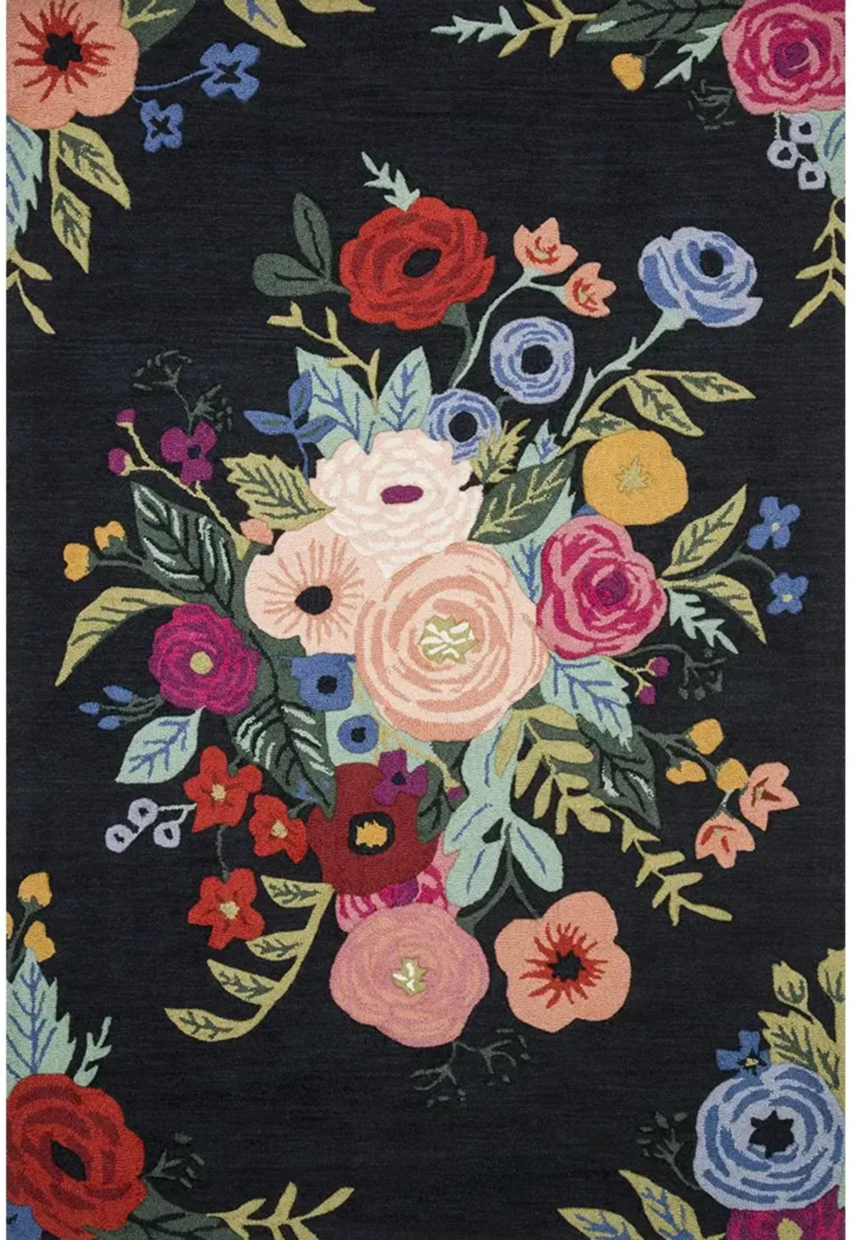 Les Fleurs LES03 Black/Multi 7'9" x 9'9" Rug