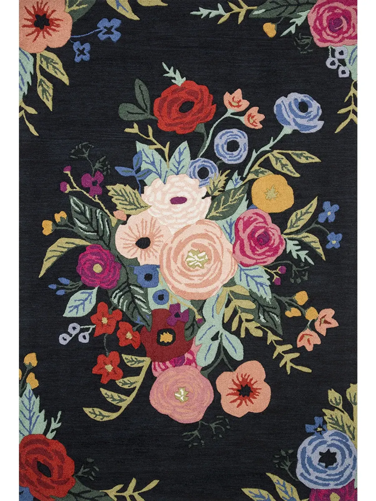 Les Fleurs LES03 Black/Multi 7'9" x 9'9" Rug