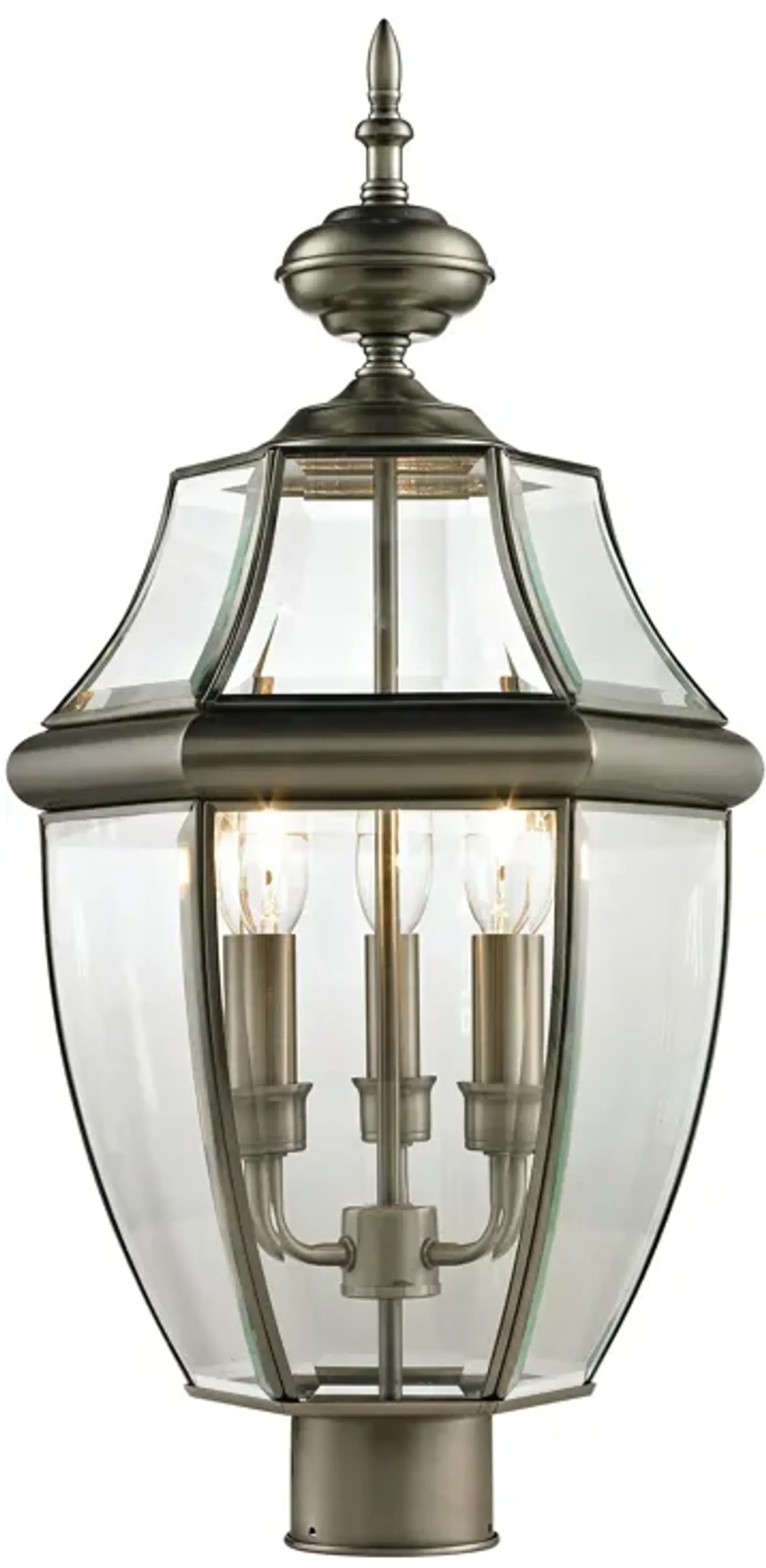 Ashford 23'' High 3-Light Nickel Outdoor Post Light