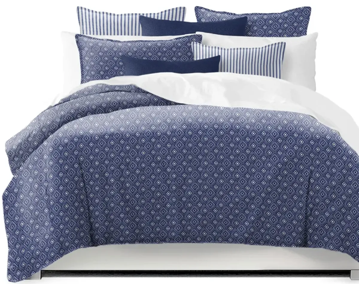 6ix Tailors Fine Linens Windham Indigo Coverlet Set