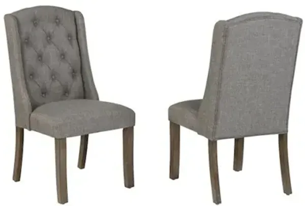 Best Quality Furniture Dark Grey Dining Chairs Wood Legs