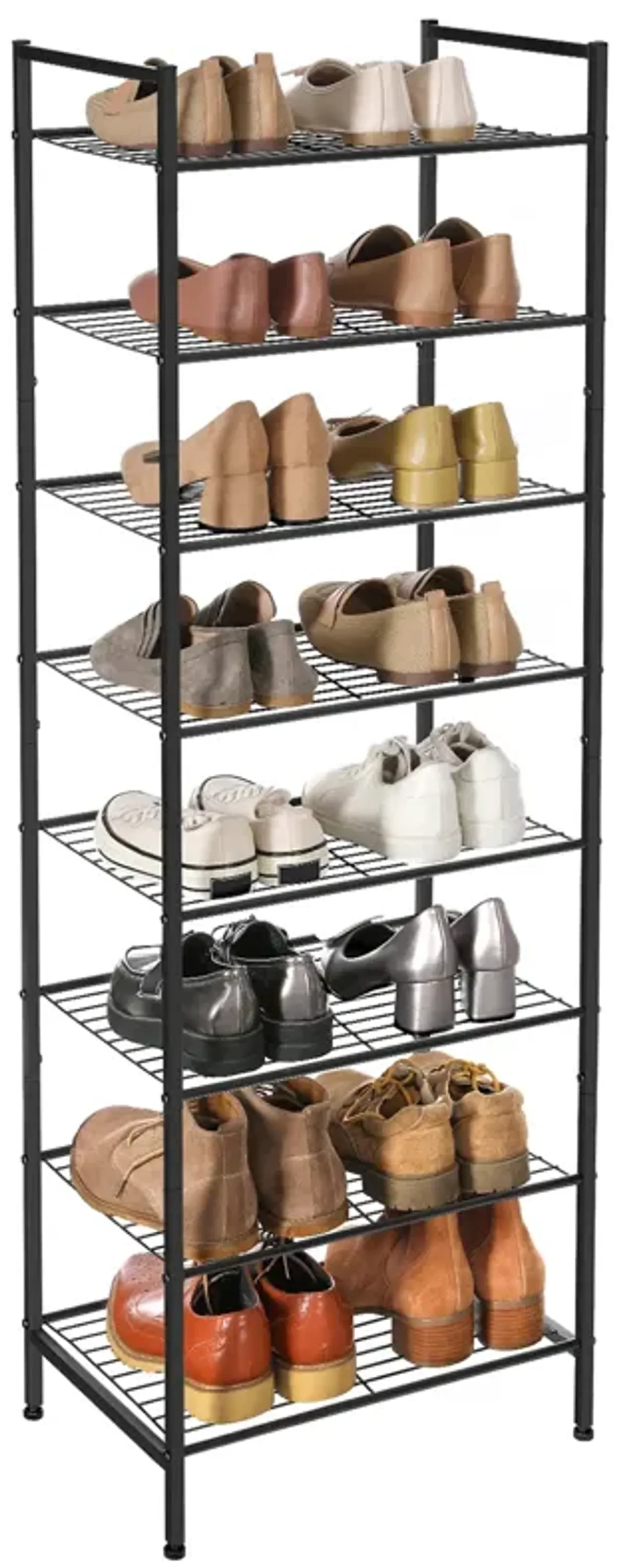 8-Tier Tall Shoe Storage Organizer for Vertical Space Efficiency and Easy Access