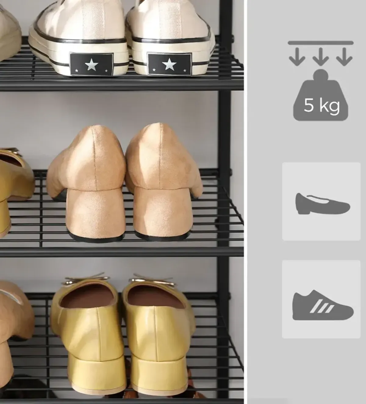 8-Tier Tall Shoe Storage Organizer for Vertical Space Efficiency and Easy Access