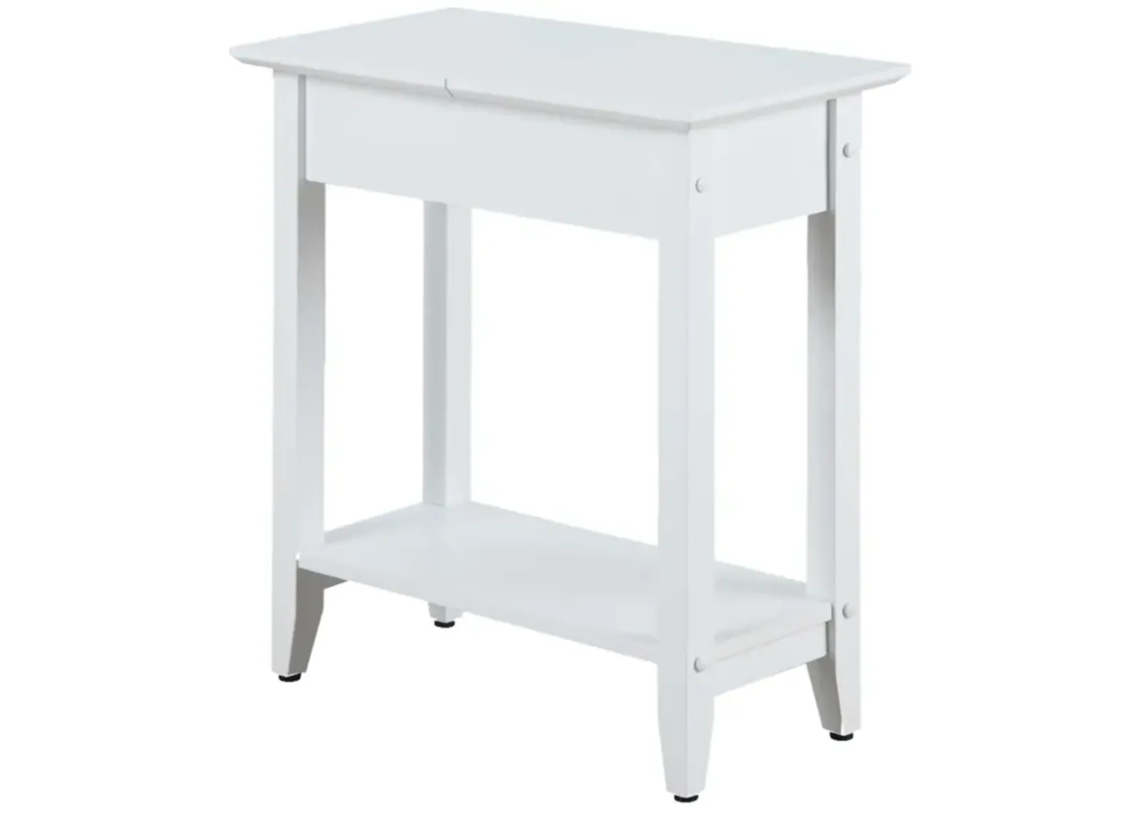 Convenience Concepts American Heritage Flip Top End Table with Shelf, White