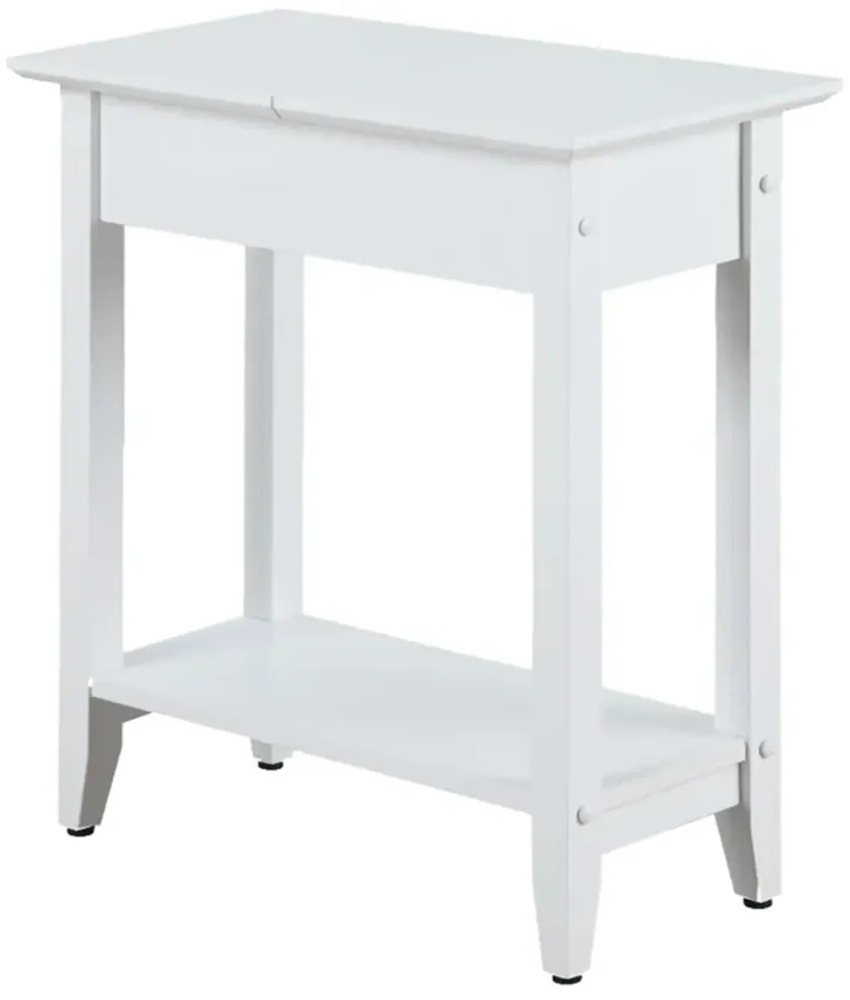 Convenience Concepts American Heritage Flip Top End Table with Shelf, White