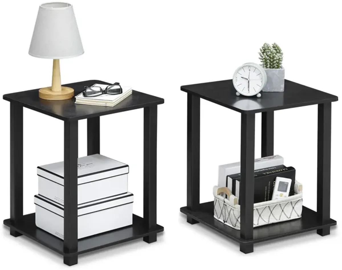 Furinno Simplistic Set of 2 End Table, Americano/Black