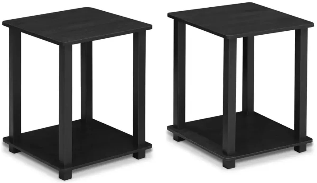 Furinno Simplistic Set of 2 End Table, Americano/Black