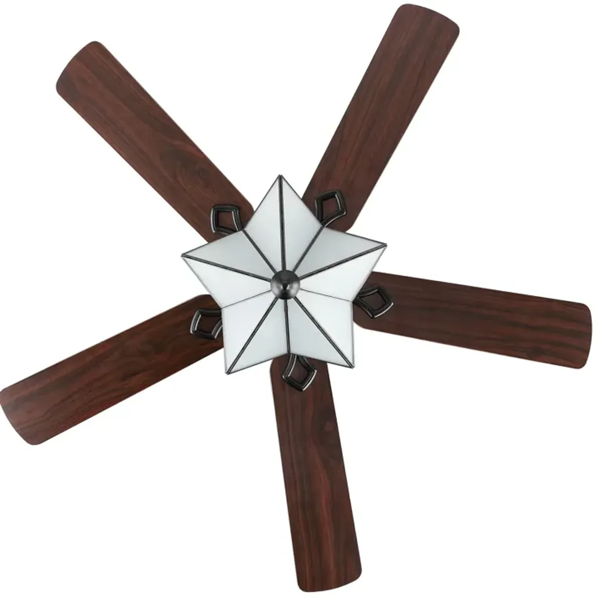 Moravia 5-Light Farmhouse Rustic Iron Star Shade LED Ceiling Fan With Remote