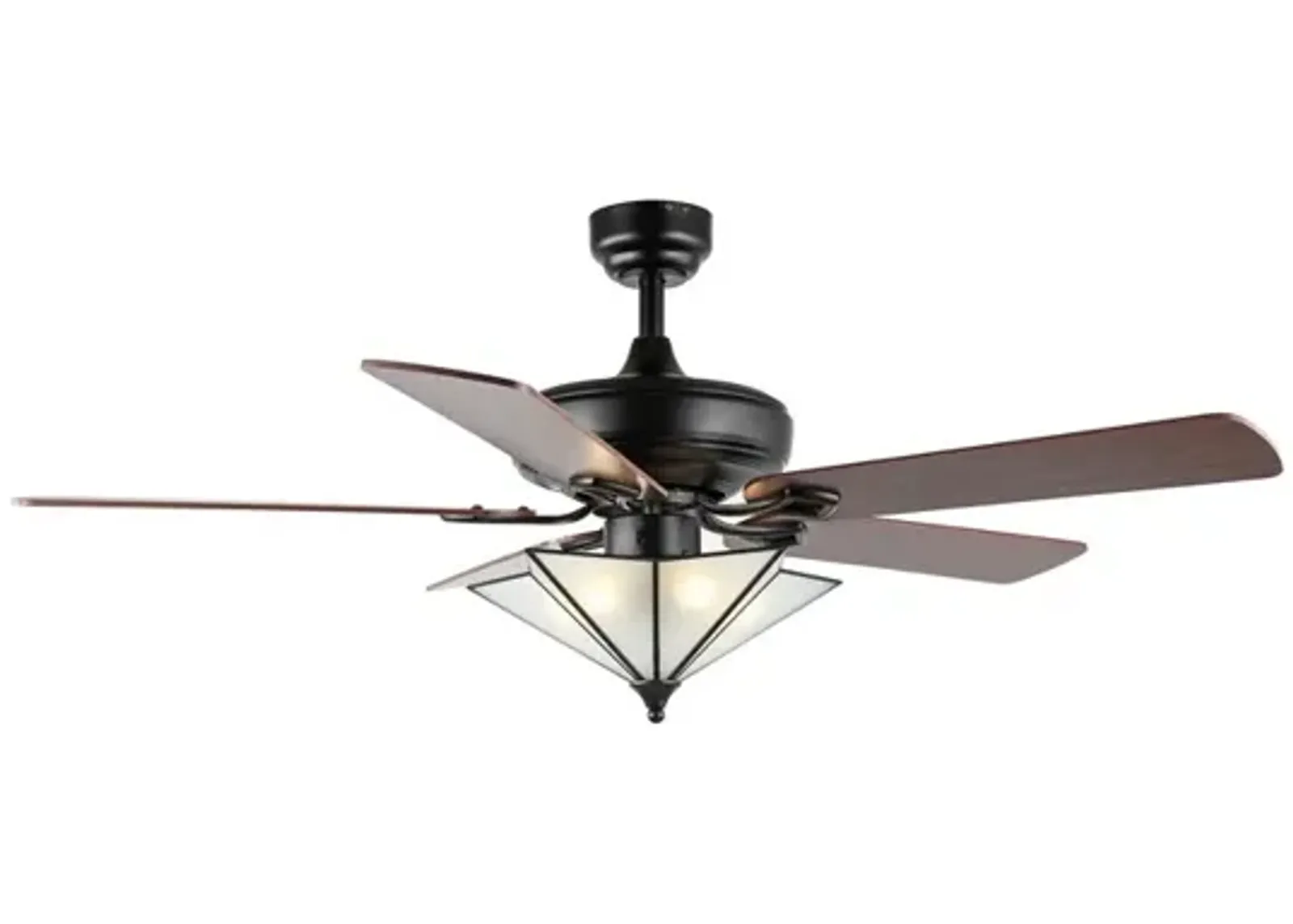 Moravia 5-Light Farmhouse Rustic Iron Star Shade LED Ceiling Fan With Remote