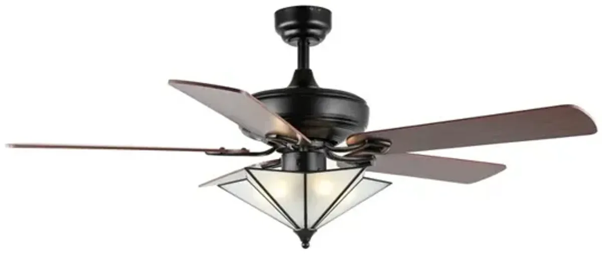 Moravia 5-Light Farmhouse Rustic Iron Star Shade LED Ceiling Fan With Remote