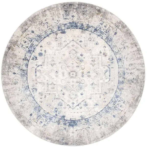 Pasargad Home Turkish Efes Design L. Grey Area Rug-Round 6'