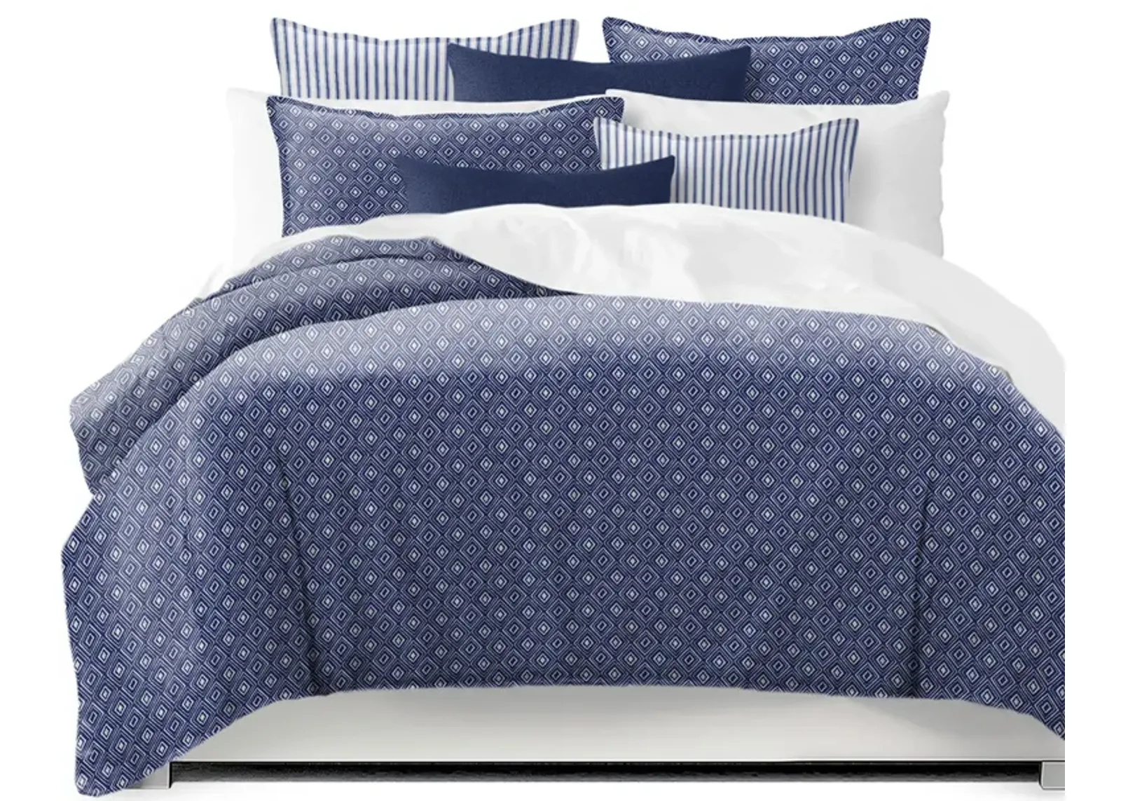 6ix Tailors Fine Linens Windham Indigo Duvet Cover Set