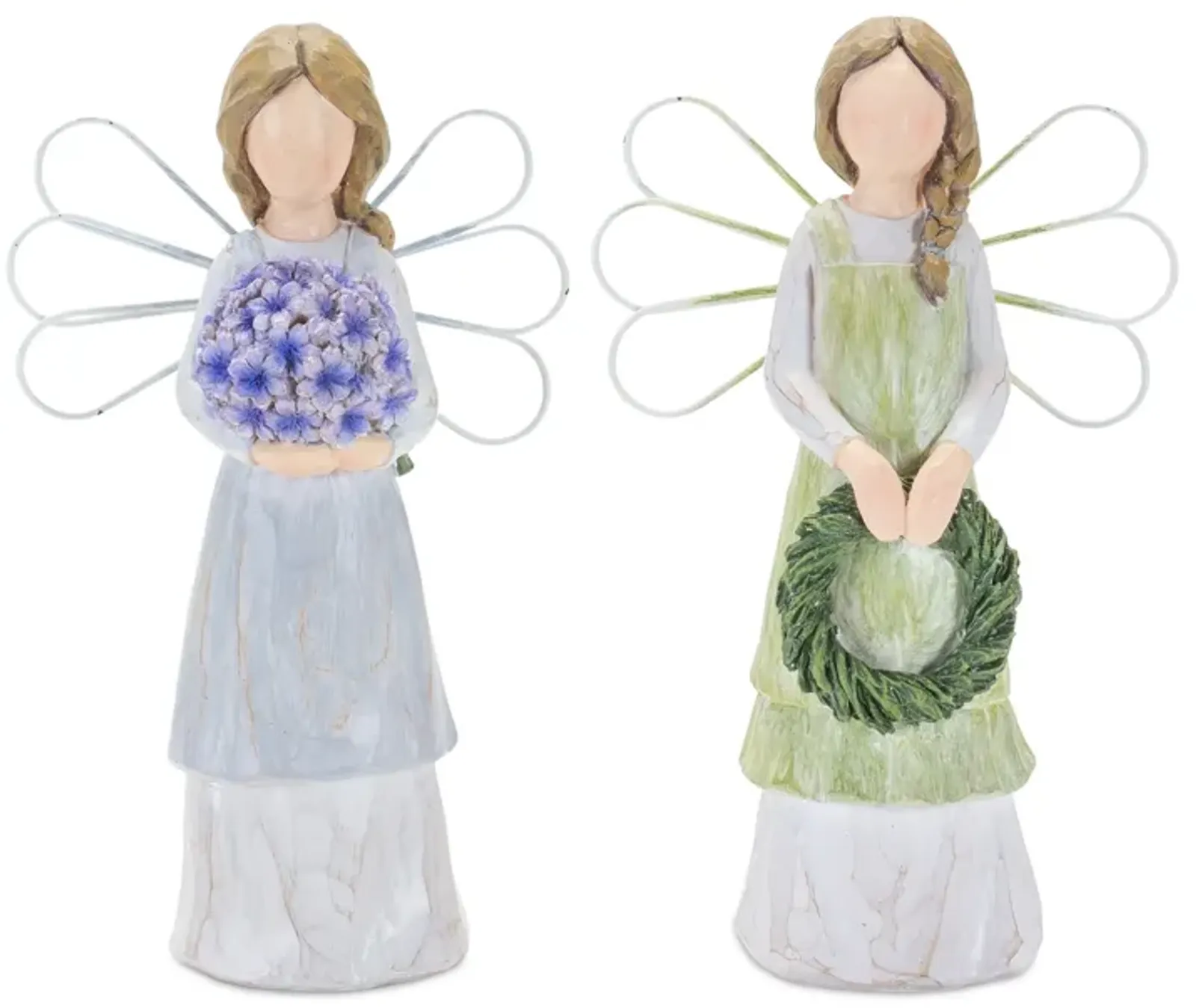 Set of 2 Angel Figurines – Heavenly Outdoor & Indoor Décor for Garden and Home