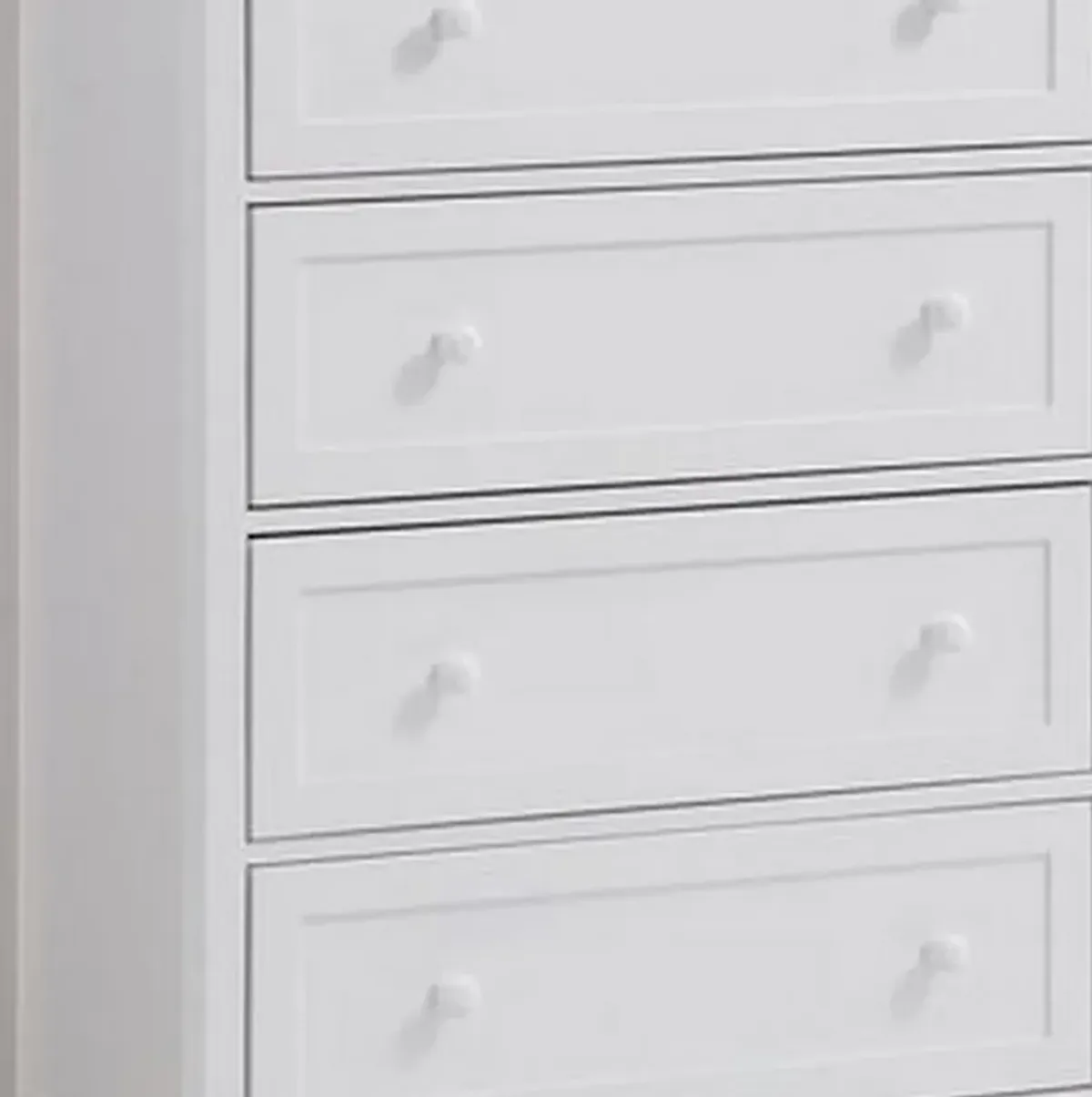 Mio 46 Inch 4 Drawer Tall Dresser Chest, Solid Wood, Glossy White - Benzara